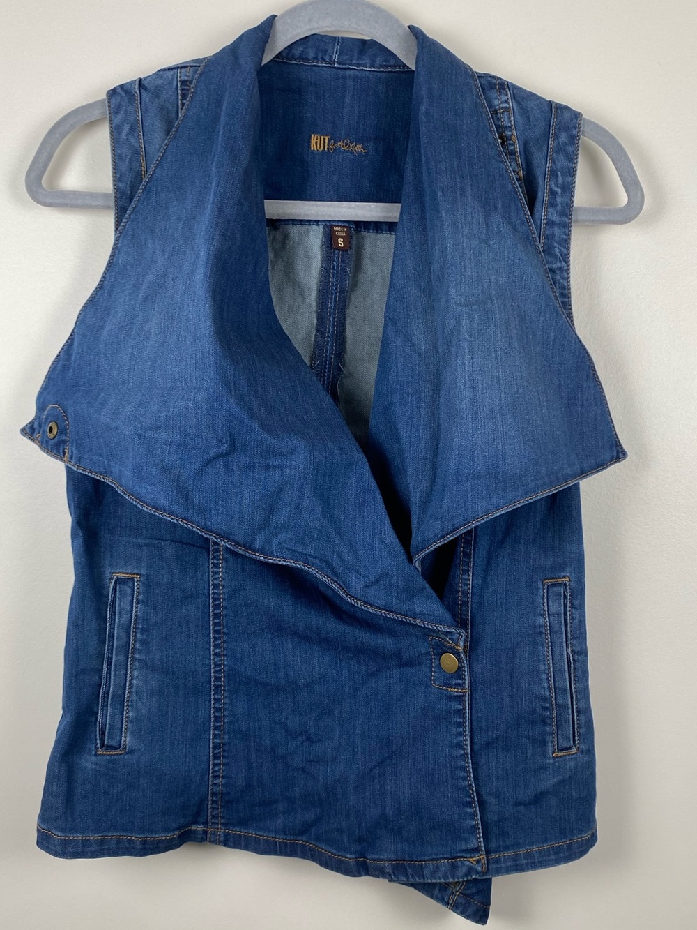 Kut from the Kloth Blue Denim Sleeveless Vest Small